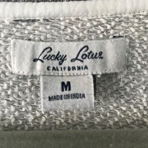 Lucky Brand Sweaters - Lucky Lotus- White & Gray Crocheted Scoop Neck Lucky Brand Sweaters - Lucky Lotus- White & Gray Crocheted Scoop Neck